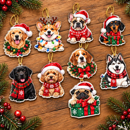 Dog Advent Calendar 2026 – 24-Piece Flat Acrylic Christmas Dog Ornaments for Dog Lovers