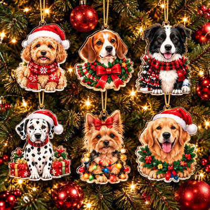 Dog Advent Calendar 2026 – 24-Piece Flat Acrylic Christmas Dog Ornaments for Dog Lovers