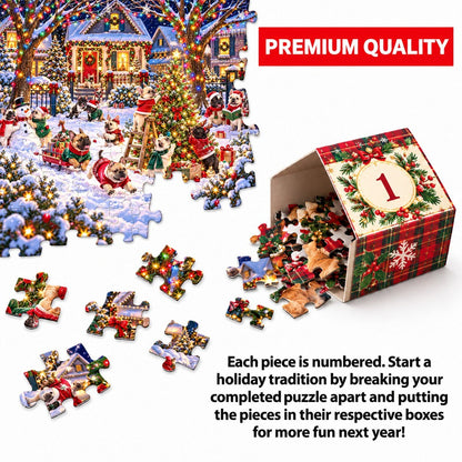 Personalized Paws of Christmas French Bulldog Puzzle Advent Calendar 2026 – 24-Day Christmas Countdown, Frenchie Lover Gift