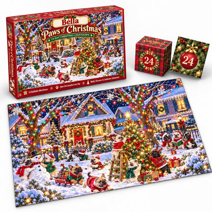 Personalized Paws of Christmas French Bulldog Puzzle Advent Calendar 2026 – 24-Day Christmas Countdown, Frenchie Lover Gift