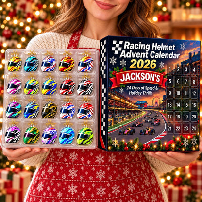 Personalized Racing Helmet Advent Calendar 2026 – Motorsport Countdown Gift for Racing Fans