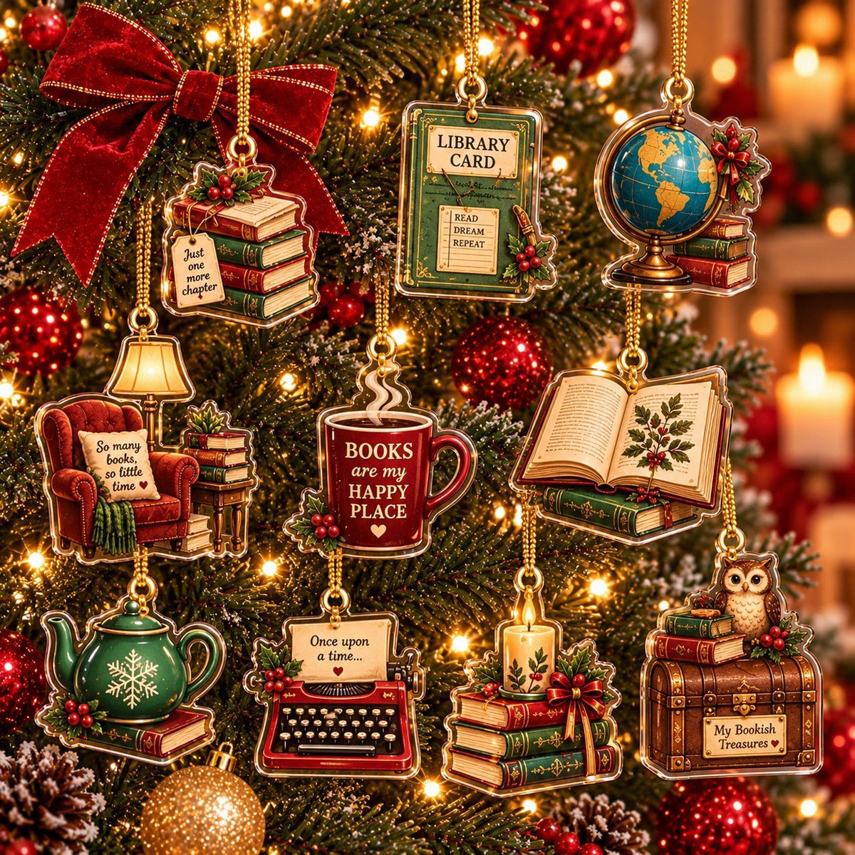 Personalized Book Lover Advent Calendar 2026 – 24 Days of Christmas Bookish Ornaments, Cozy Reading Countdown Gift for Bookworms & Readers