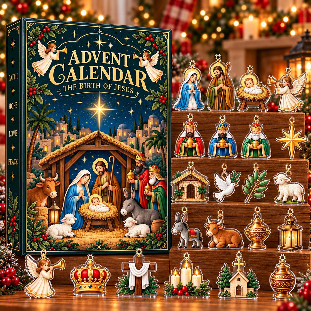 The Birth of Jesus Advent Calendar 2026 – Nativity Countdown Gift for Families & Faith-Based Holiday Decor