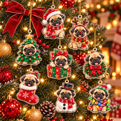 Pug Christmas Advent Calendar 2026 – Christmas Pug Ornaments, Festive Holiday Countdown Gift for Pug Lovers