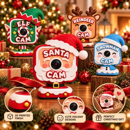 Christmas Camera 3D Printed – Cute Santa, Elf, Reindeer & Snowman Holiday Camera Decoration, Christmas Gift