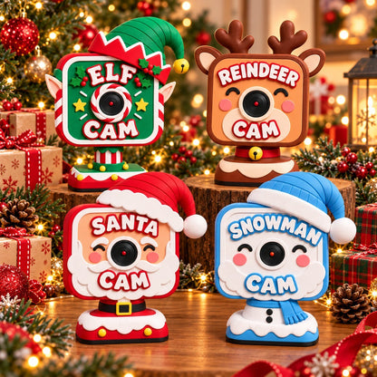 Christmas Camera 3D Printed – Cute Santa, Elf, Reindeer & Snowman Holiday Camera Decoration, Christmas Gift
