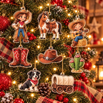 The Wild Prairie Cowgirls Advent Calendar 2026 – Western Cowgirl Acrylic Ornaments, Christmas Countdown Gift for Horse & Cowgirl Lovers
