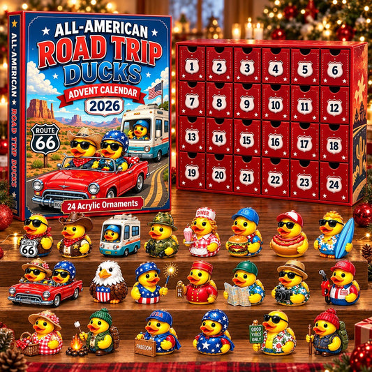 All-American Road Trip Ducks Advent Calendar 2026 – 24 Days of Cute Duck Acrylic Ornaments