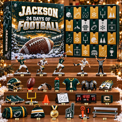 Personalized American Football Advent Calendar 2026 – Football Collectibles, Christmas Countdown Gift for Football Fans