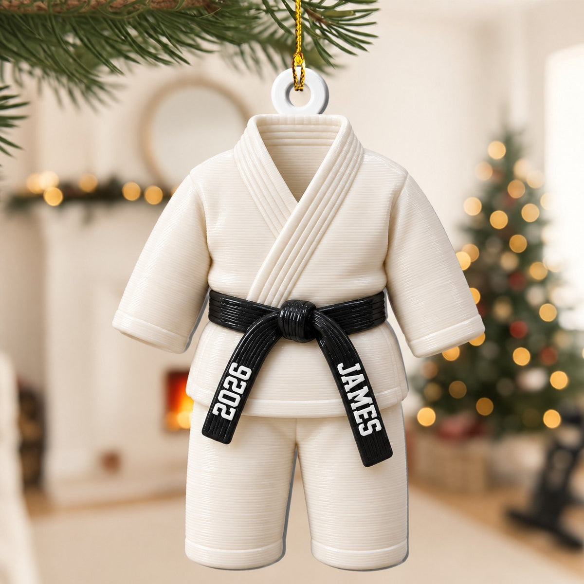 Karate Kid - Custom Name Belt & Name - 3D Printed - Personalized Ornament