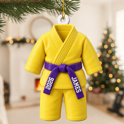 Karate Kid - Custom Name Belt & Name - 3D Printed - Personalized Ornament