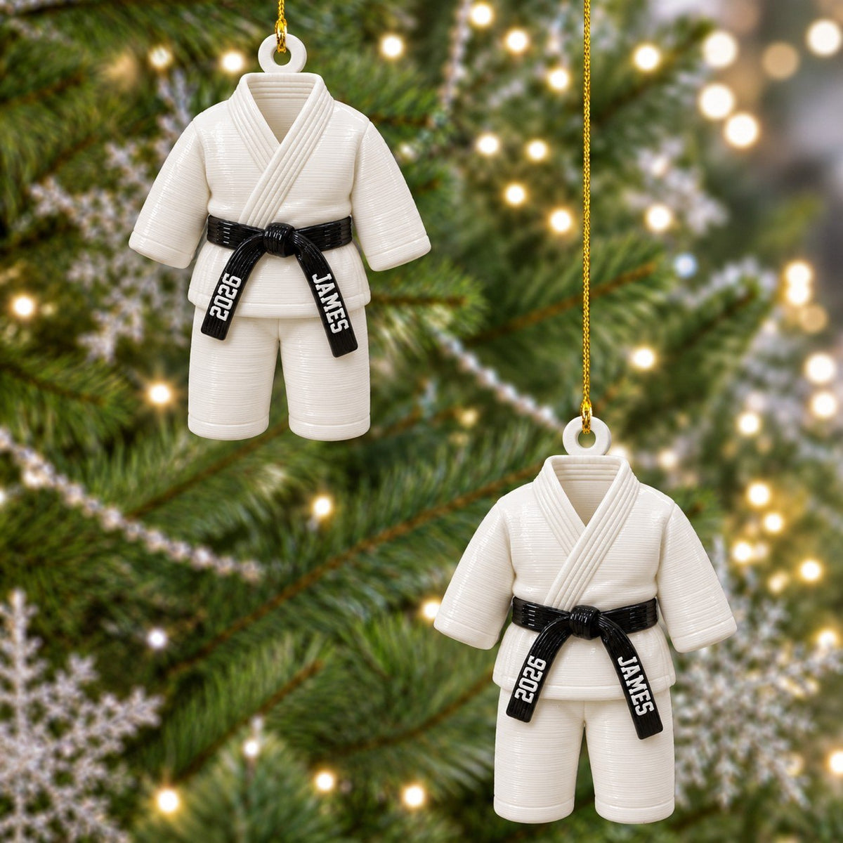 Karate Kid - Custom Name Belt & Name - 3D Printed - Personalized Ornament