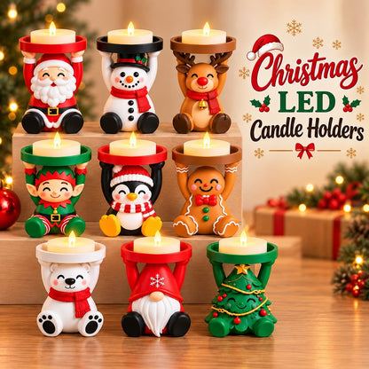 Christmas 3D Printed LED Candle Holders – Cute Holiday Tea Light Holders, Christmas Decorations & Gifts