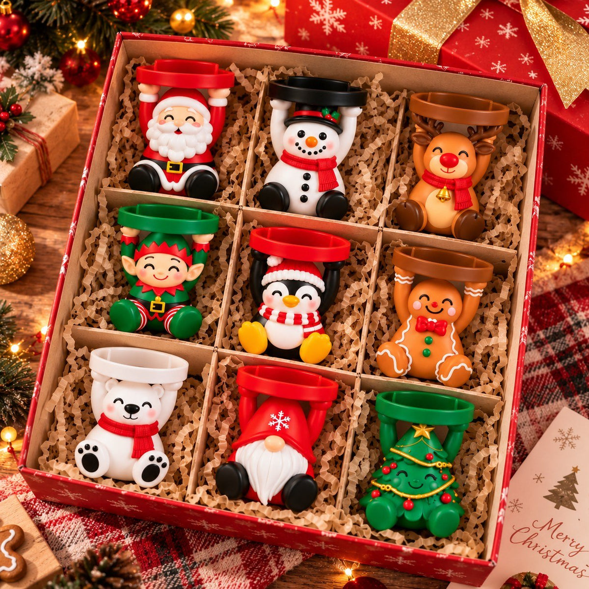 Christmas 3D Printed LED Candle Holders – Cute Holiday Tea Light Holders, Christmas Decorations & Gifts
