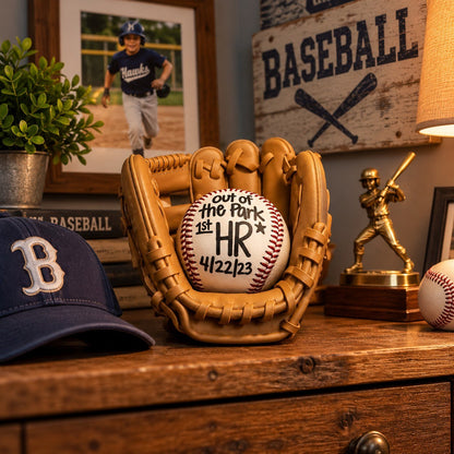 BASEBALL BALL HOLDER - 3D Printed Baseball Glove, Display Baseball Keepsake Holder, Sports Room Decor, Gift for Baseball Player