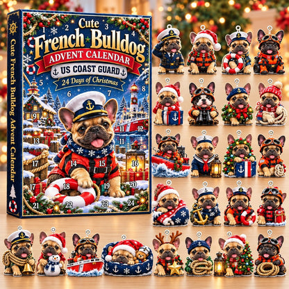 Military French Bulldog Advent Calendar 2026 – US Army, Navy, Air Force, Marine Corps & Coast Guard Christmas Gift