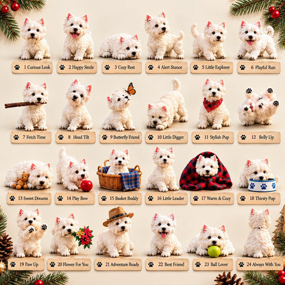 Westie Christmas Advent Calendar 2026 – Dog Countdown Calendar, Christmas Gift for Westie Lovers