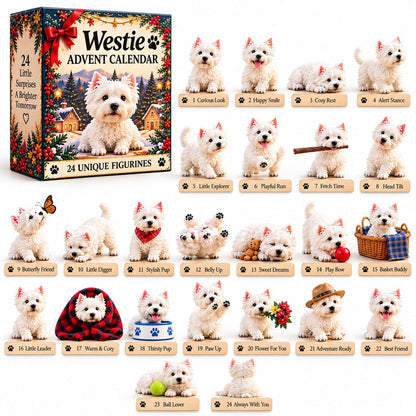 Westie Christmas Advent Calendar 2026 – Dog Countdown Calendar, Christmas Gift for Westie Lovers