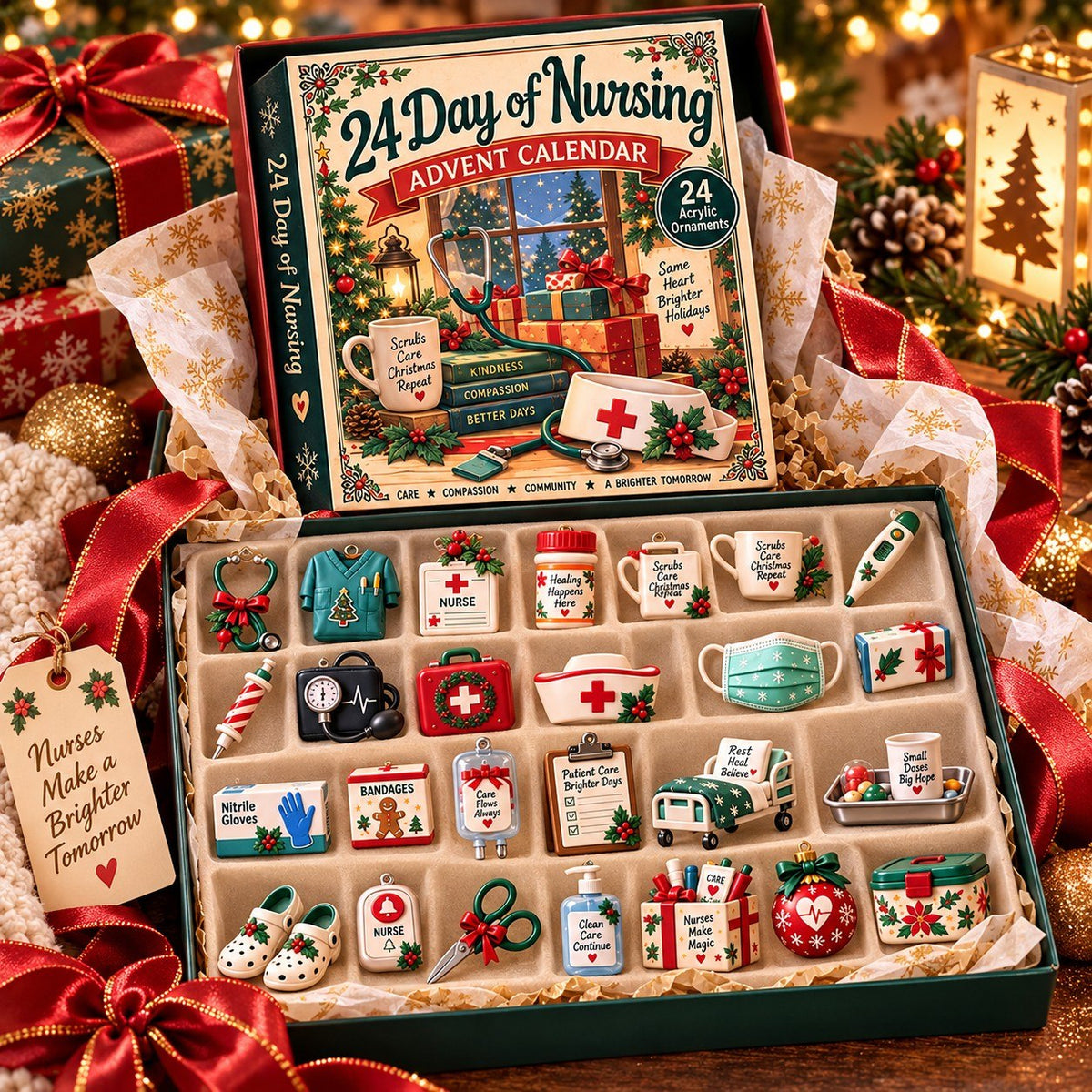 24 Days of Nursing Christmas Advent Calendar 2026 – Nurse-Themed Countdown Calendar, Christmas Gift for Nurses & Healthcare Workers