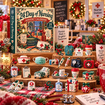24 Days of Nursing Christmas Advent Calendar 2026 – Nurse-Themed Countdown Calendar, Christmas Gift for Nurses & Healthcare Workers
