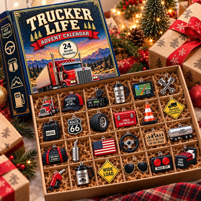 Trucker Life Christmas Advent Calendar 2026 – Semi Truck & Truck Driver Countdown Calendar, Christmas Gift for Truckers