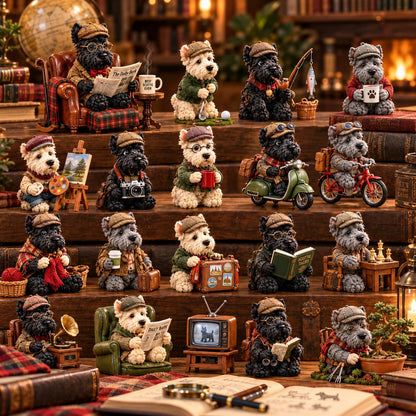 Old Soul Scottie Christmas Advent Calendar – 24 Collectible Scottish Terrier Miniatures, Vintage Dog Advent Calendar, Christmas Gift for Scottie Lovers