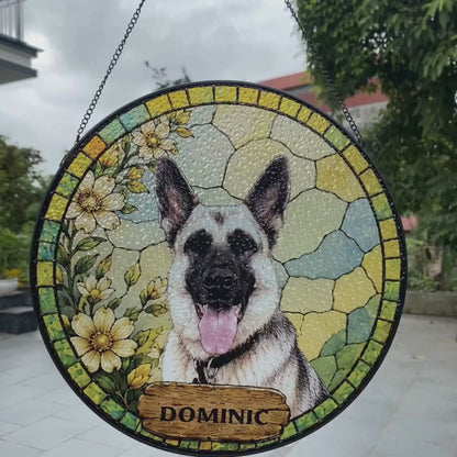 Personalized Pet Memorial Suncatcher – Custom Dog or Cat Portrait from Photo