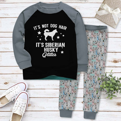 Husky Set It'S Husky Glitter Pajama Set |Sleepwear Pjs Sets | Raglan Shirt Pants Set
