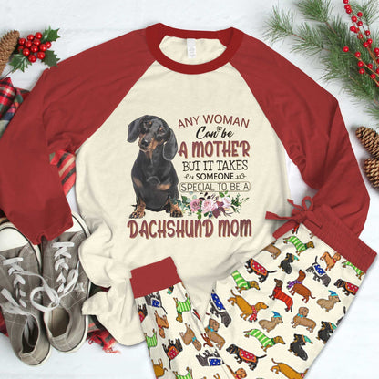 Dachshund Dachshund Mom Pajama Set |Sleepwear Pjs Sets | Raglan Shirt Pants Set