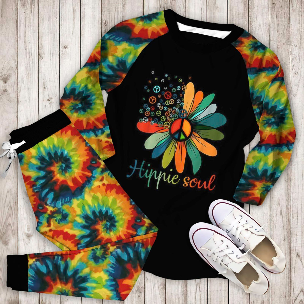 Hippie Sample Hippie Soul Abh Pajama Set |Sleepwear Pjs Sets | Raglan Shirt Pants Set