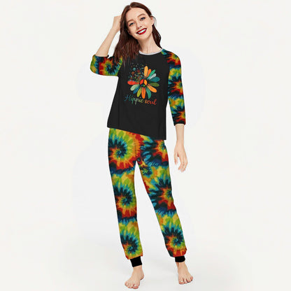 Hippie Sample Hippie Soul Abh Pajama Set |Sleepwear Pjs Sets | Raglan Shirt Pants Set