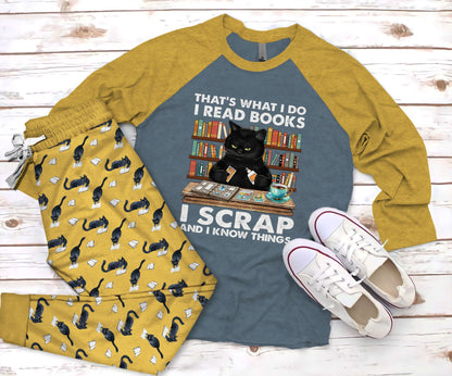 Black Cat So Cute Pajama Set |Sleepwear Pjs Sets | Raglan Shirt Pants Set