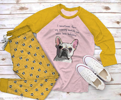 French Bulldog May Baby King Pajama Set |Sleepwear Pjs Sets | Raglan Shirt Pants Set