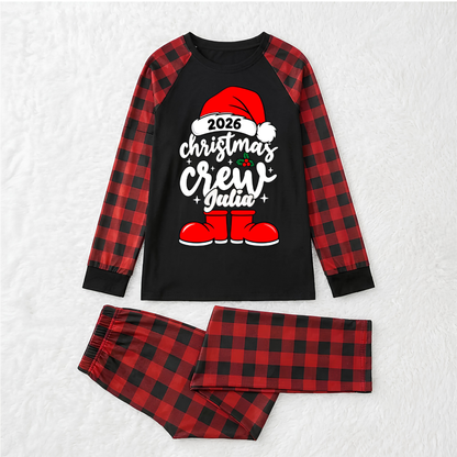 Custom Name Christmas Crew Family Matching Christmas Pajamas With Pet