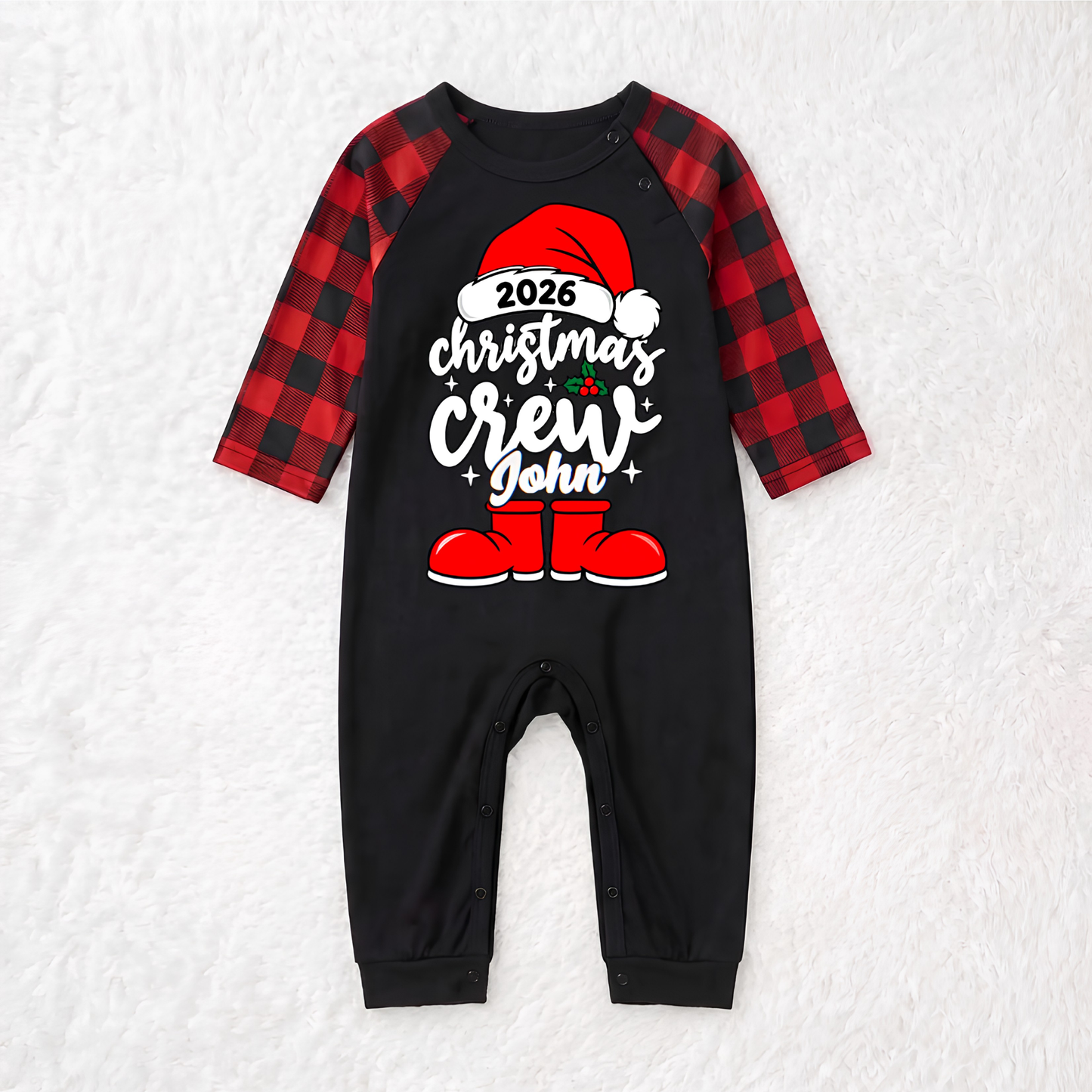 Custom Name Christmas Crew Family Matching Christmas Pajamas With Pet